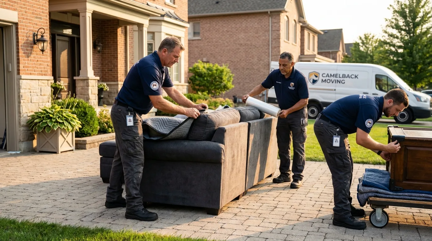 Large estate moving crew wrapping furniture in Tullahoma, TN