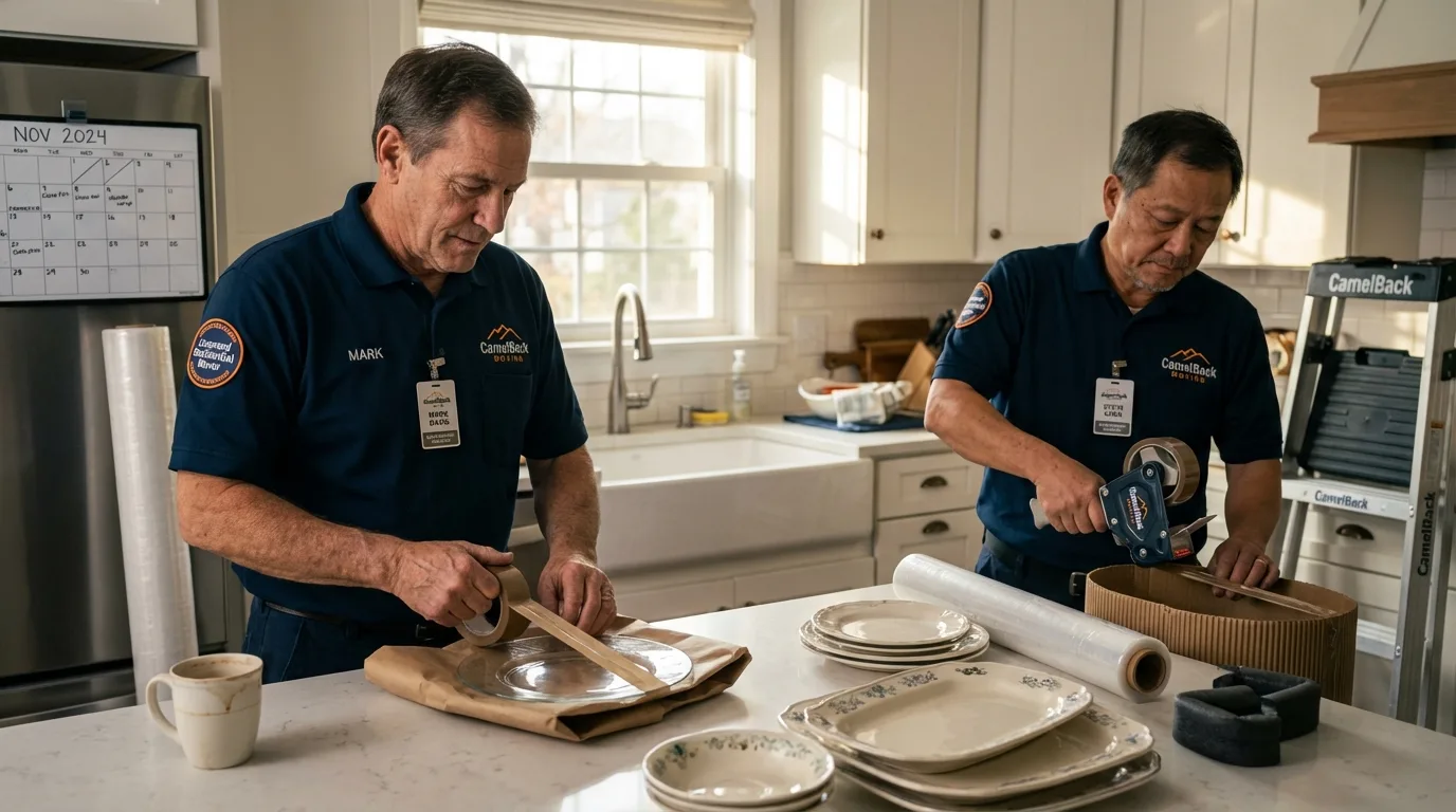 Professional crew packing kitchen dishware in Tullahoma, TN