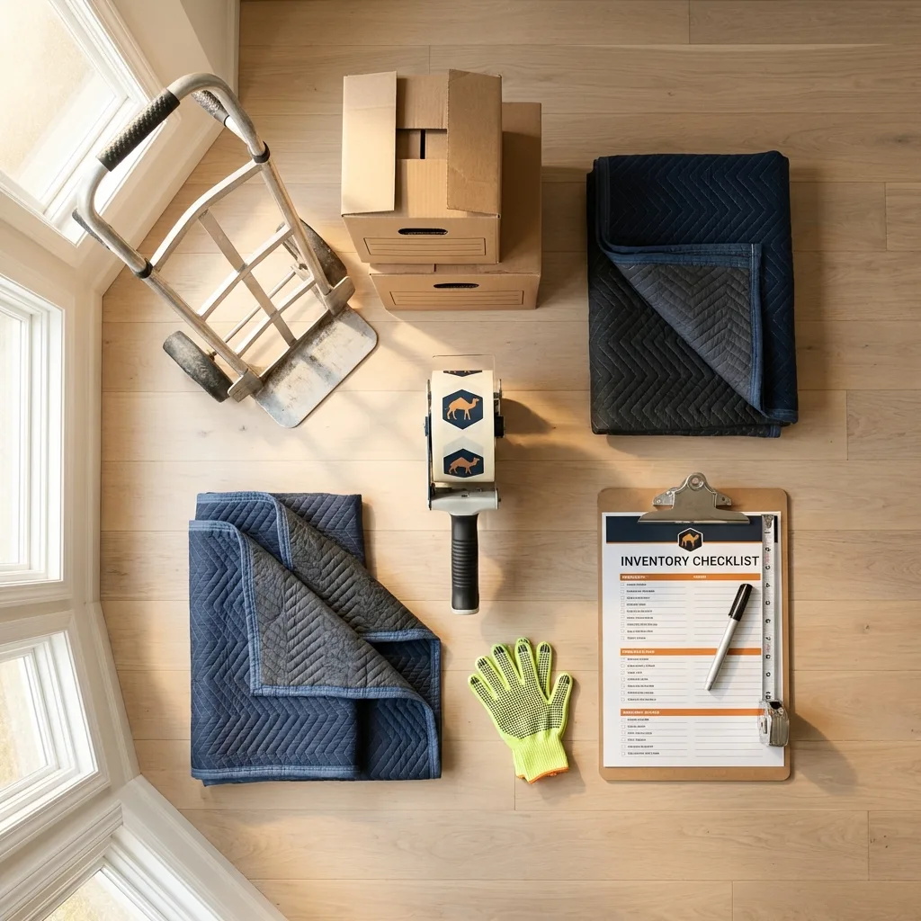 Professional moving supplies and packing materials layout for Tullahoma residential relocations